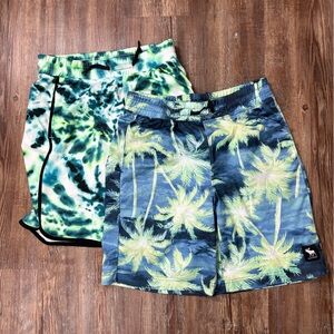 Set of 2 Abercrombie Kids Boys Swim Shorts 13/14 Preppy Vacation Summer Beach
